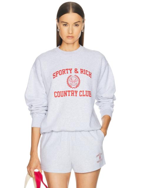 Sporty & Rich Varsity Crest Crewneck Sweatshirt
