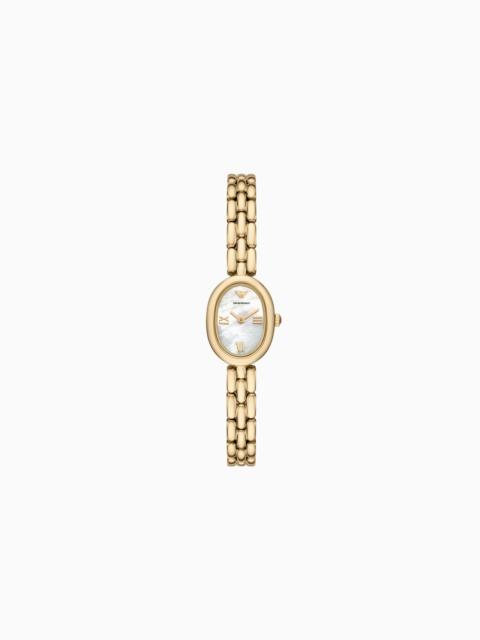 EMPORIO ARMANI TWO-HAND GOLD-TONE STAINLESS STEEL WATCH