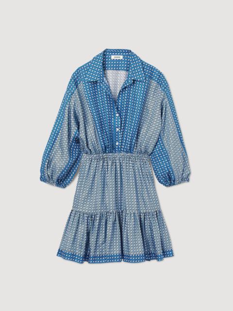 Short tie-print dress