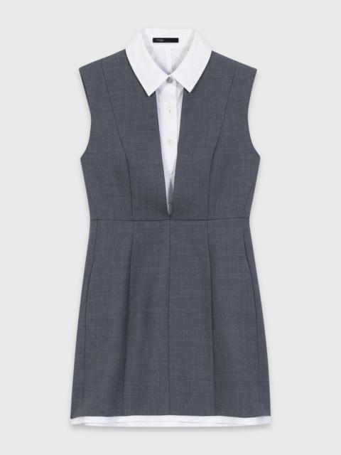 maje Layered-effect tailored dress