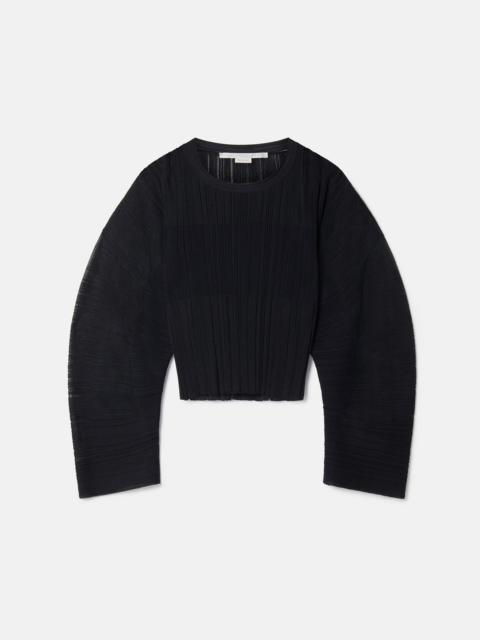 Stella McCartney Banana Sleeve Plisse Pleat Knit Top