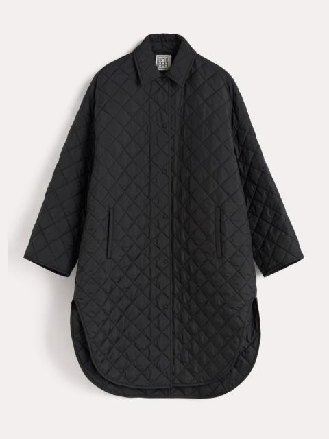 Quilted cocoon coat black