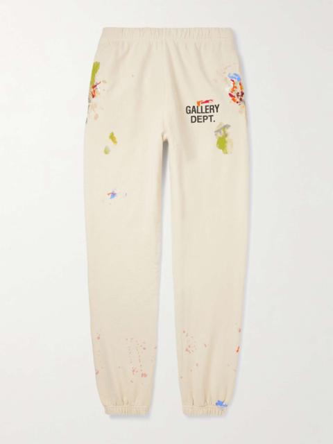 GALLERY DEPT. Tapered Logo-Print Paint-Splattered Cotton-Jersey Sweatpants