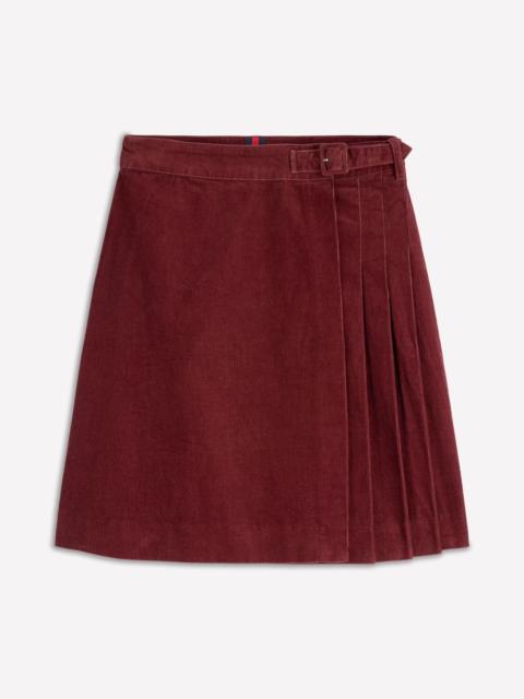 BODEN Helen Cord Kilt Skirt-Chestnut