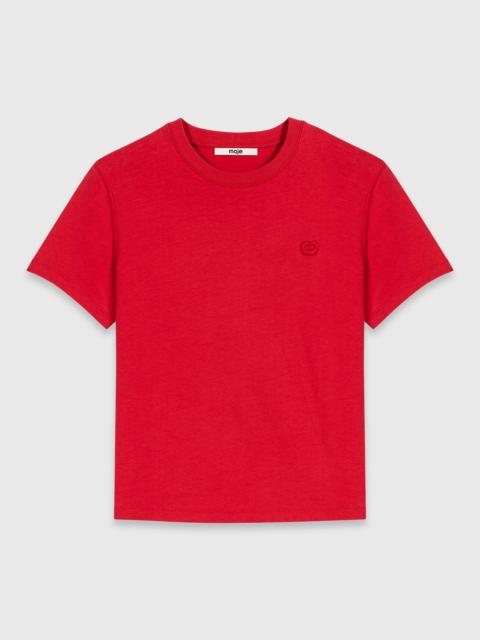 maje T-shirt with embroidered logo