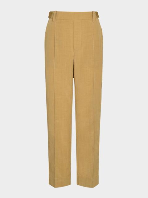 Vince Mid-Rise Pull-On Straight Crop Pants