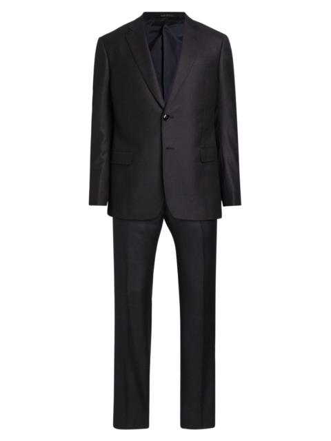 GIORGIO ARMANI Men's Single-Breasted Wool-Blend Suit - Merlot Purple