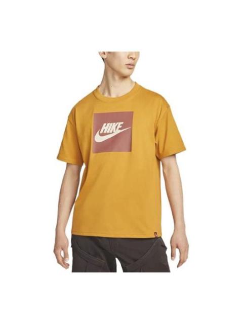 Men's Nike Logo Printing Round Neck Pullover Short Sleeve Yellow T-Shirt DR7756-727