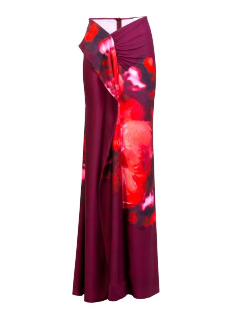 SILVIA TCHERASSI Meissa Gathered Jersey Maxi Skirt burgundy