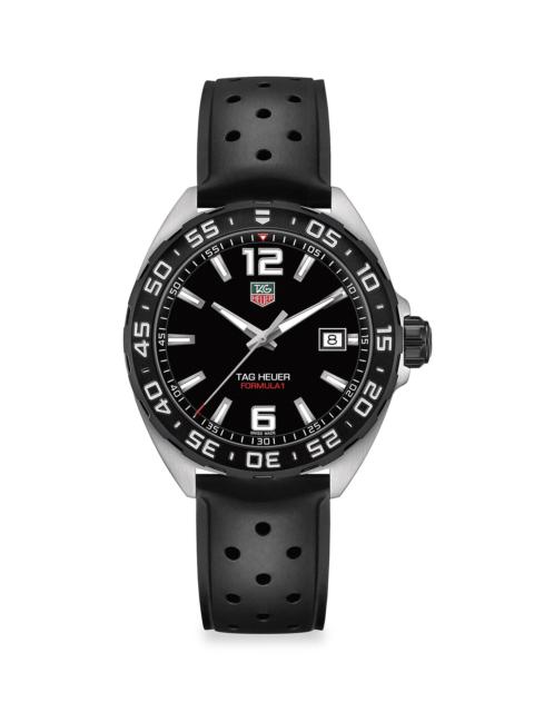 TAG Heuer Men's Formula 1 41MM Stainless Steel & Rubber Strap Quartz Watch - Black