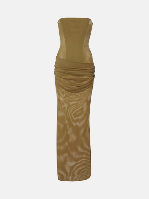 ALEX PERRY Sheer strapless corset dress