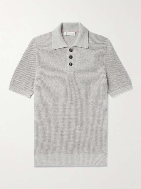Ribbed Cotton and Linen-Blend Polo Shirt