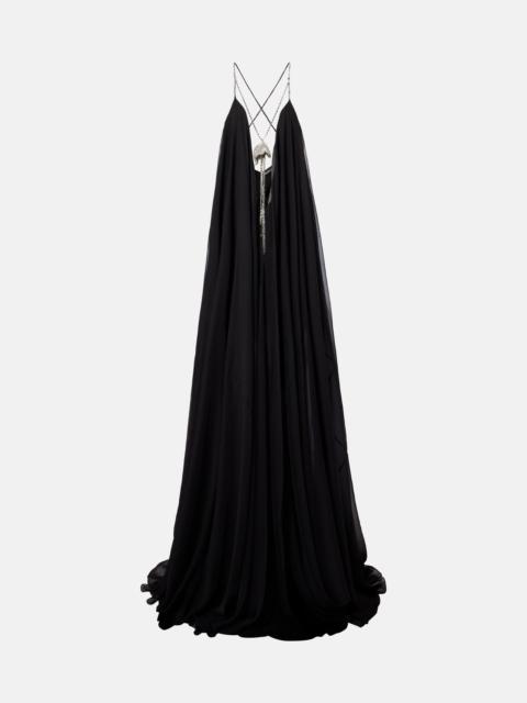 David Koma Embellished chiffon gown