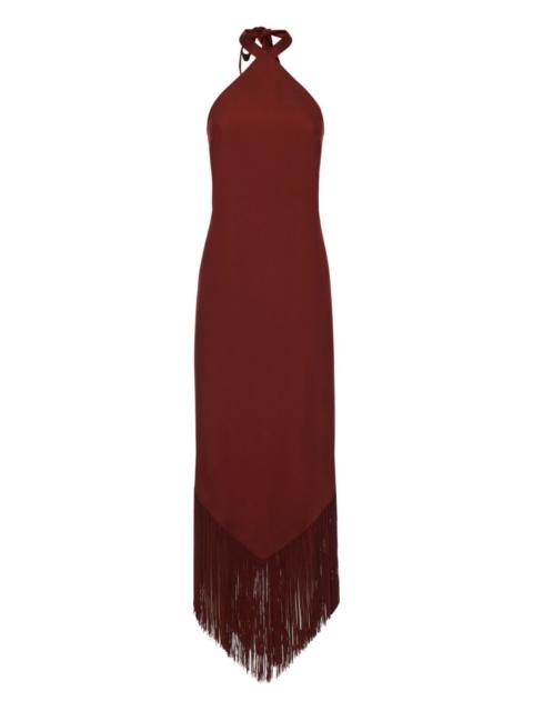 Taller Marmo halter-neck fringe dress
