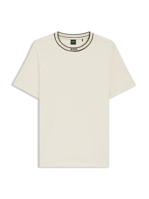 BOSS COTTON-JERSEY T-SHIRT WITH LOGO COLLAR