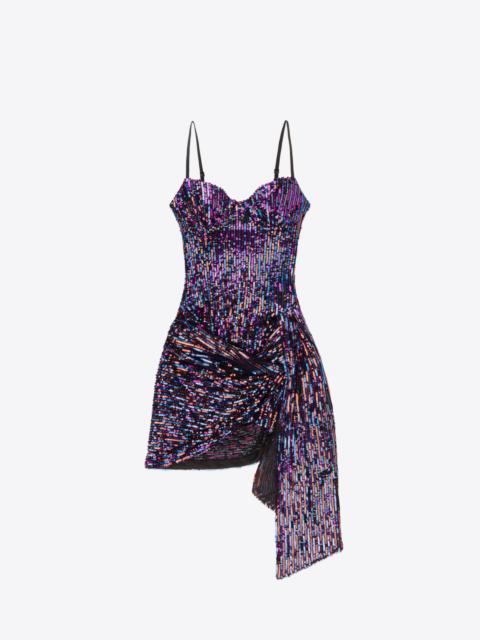 AREA WRAPPED SEQUIN MINI DRESS