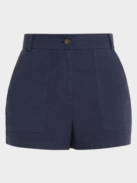 RAMY BROOK Hilary High-Rise Canvas Mini Shorts