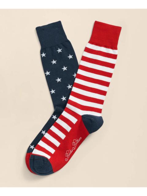 Brooks Brothers Cotton-Blend Stars & Stripes Socks