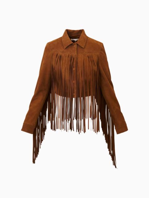 LoveShackFancy Maelis Suede Fringe Jacket