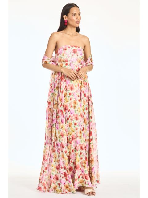 SACHIN & BABI EMBELLISHED AMES GOWN - SUNSET POPPIES