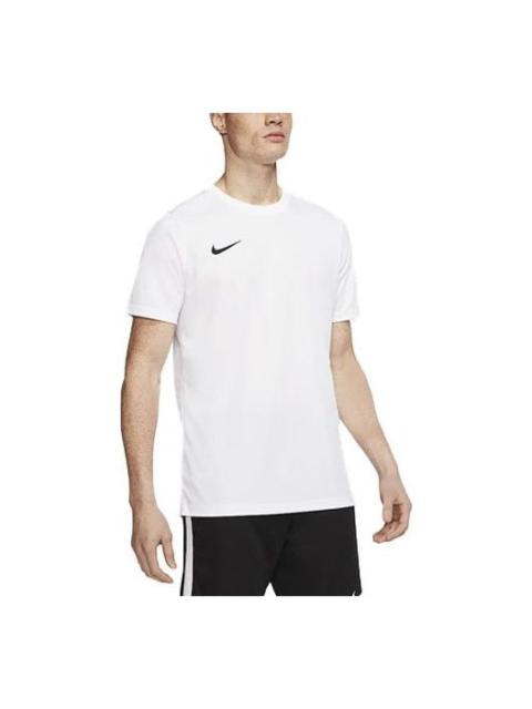 Nike Men's Nike Dri-FIT Logo Printing Round Neck Pullover Short Sleeve Us Edition White T-Shirt BV6708-10