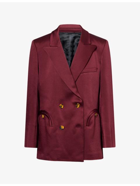 BLAZÉ MILANO Everynight Double-Breasted Satin Blazer