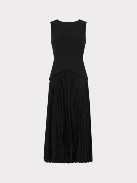 MILLY Haddy Pleated Midi Dress
