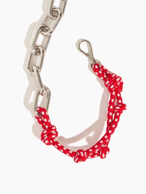 Plan C Rope and Chain Necklace in Red White