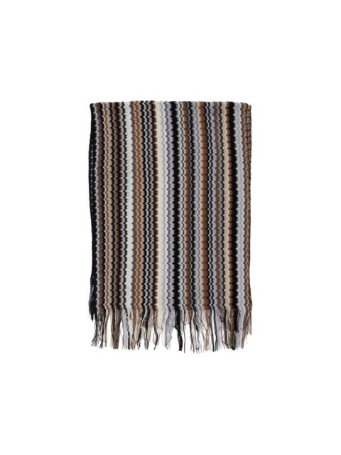 Missoni zigzag-knit fringed scarf