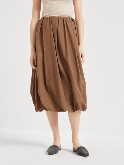 Brunello Cucinelli Techno cotton texture twill bubble hem skirt