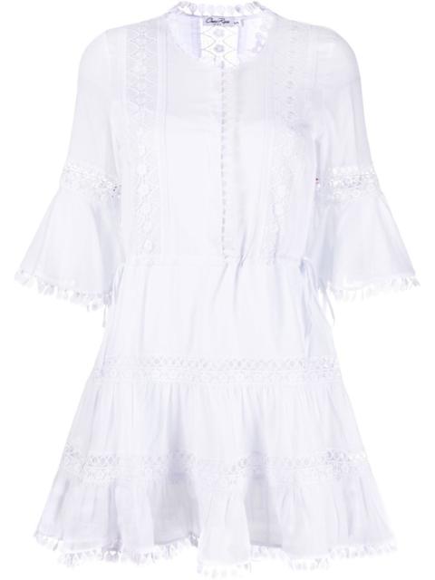 Charo Ruiz lace-detail cotton shirtdress