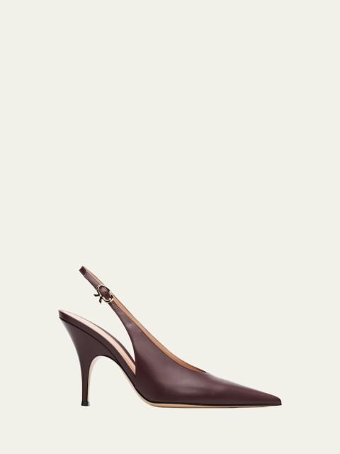 Gianvito Rossi 95mm Sofia Leather Slingback Pumps