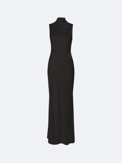 Satin Drape Neck Sleeveless Dress