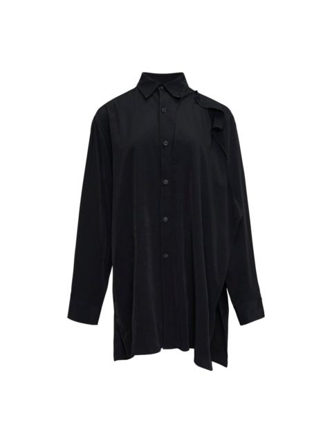 Y's Double Cloth Asymmetric Blouse
