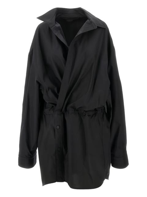 BALENCIAGA drawstring shirt mini dress