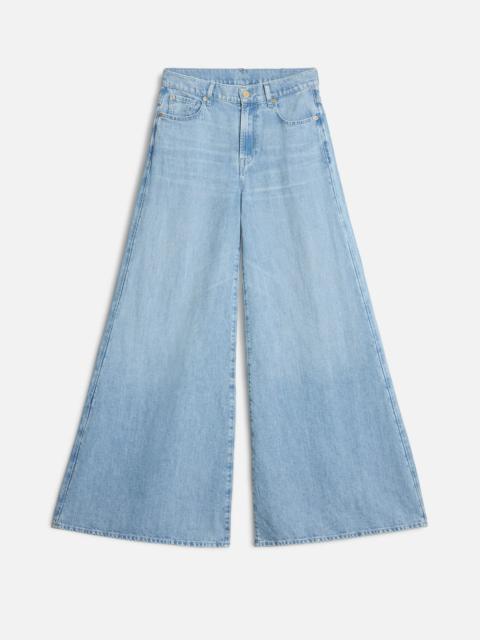 7 For All Mankind Indigo Linen Willow Palazzo Wide Leg in Kansas