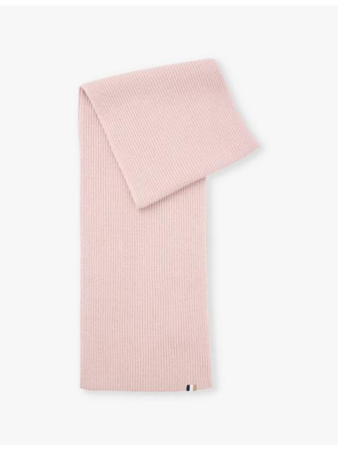 BOSS Ribbed knitted scarf