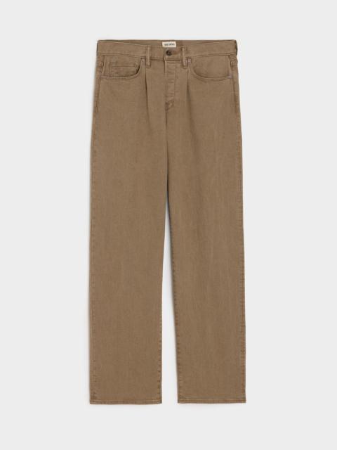 TODD SNYDER Relaxed 5-Pocket Pleated Jean in Light Brown