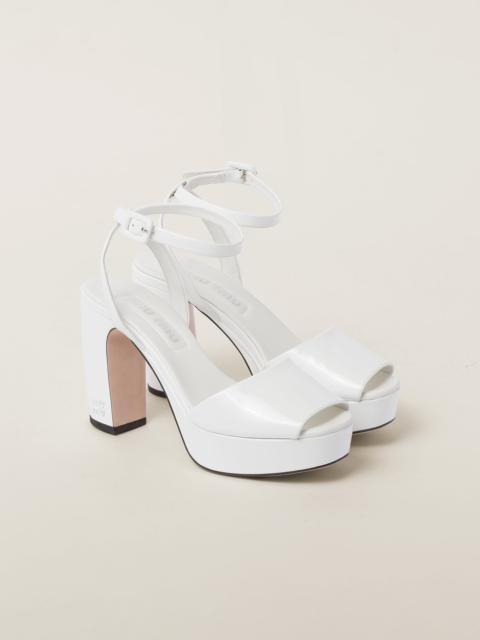 Patent leather platform sandals