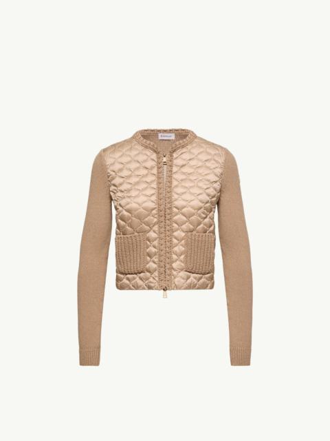 Moncler Geometric-Quilted Padded Zip-Up Cardigan