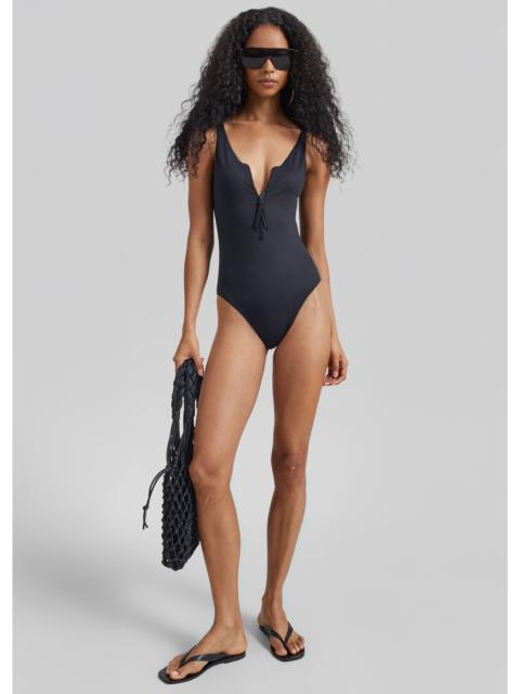 Loulou de Saison Loulou de Saison Balti Classic Zip Swimsuit - Black