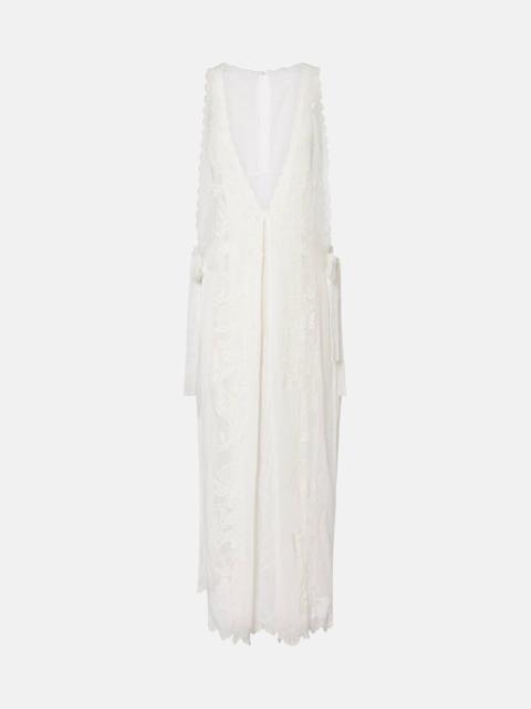 FARM RIO floral-embroidered dress