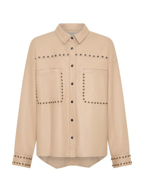 ONE TEASPOON Daria Studded Leather Shacket - Tan