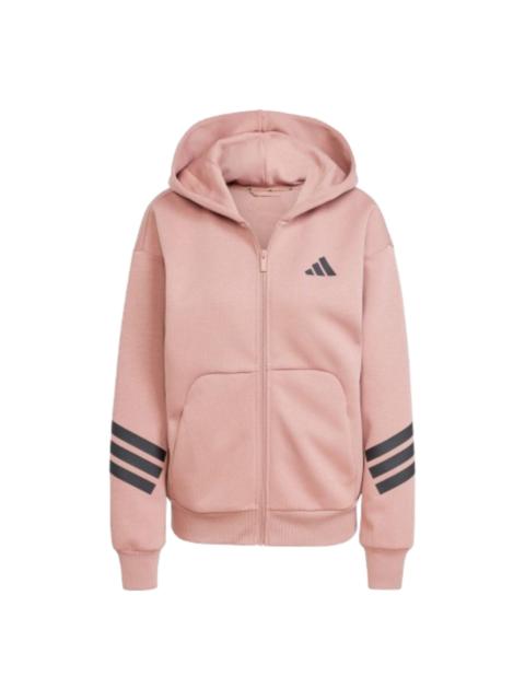 adidas (WMNS) adidas Future Icons 3-Stripes Full-Zip Hoodie 'Pink Black' JE0177