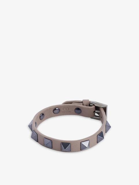 Stud-embellished leather bracelet