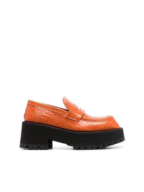 Marni croc-effect moccasin loafers