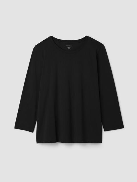 EILEEN FISHER Organic Pima Cotton Jersey 3/4-Sleeve Tee