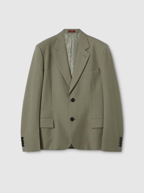 GUCCI Single-breasted dry wool jacket
