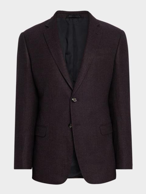 GIORGIO ARMANI Men's Micro Grid Textured Blend Sport Coat
