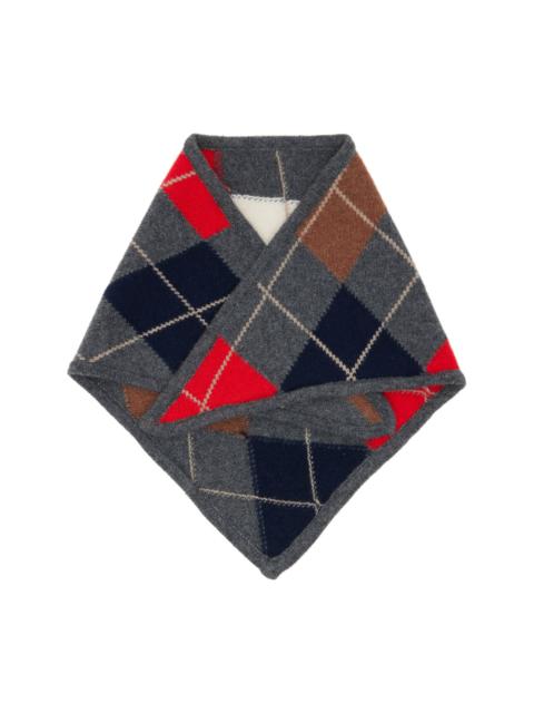 &DAUGHTER Gray Argyle Foulard Scarf